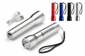 Powerbank met zaklamp VANAF 10 STUKS INCL. GRAVURE! 